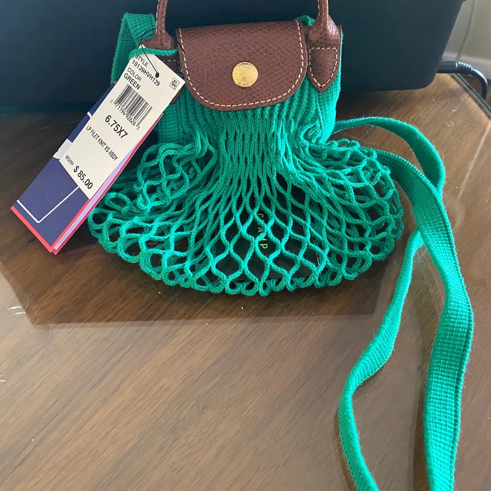 Longchamp Le Pliage Filet Extra Small Crossbody Bag Green